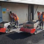 Dynapac S100 spreading asphalt
